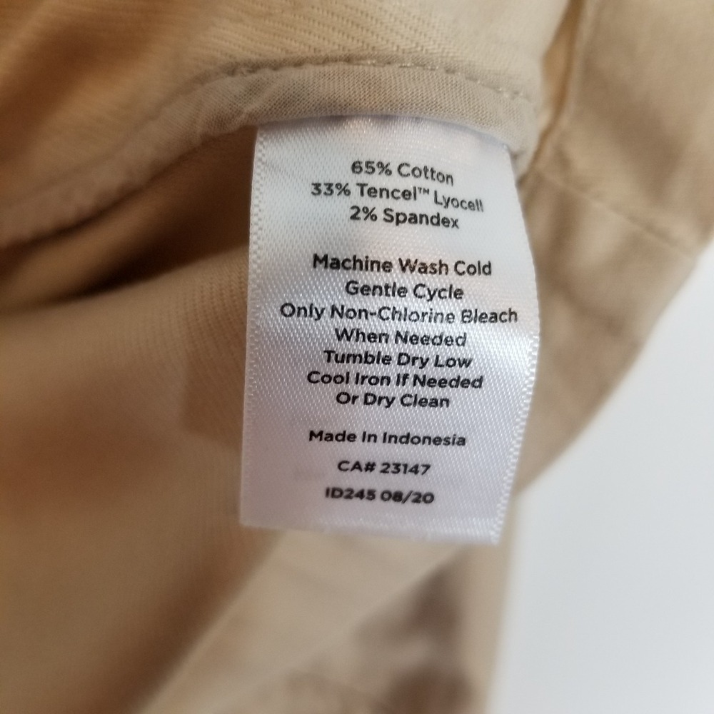 Talbots Womens Safari Jacket Sz M Beige Flap Pockets Stretch‎ Drawstring Button - Picture 8 of 8